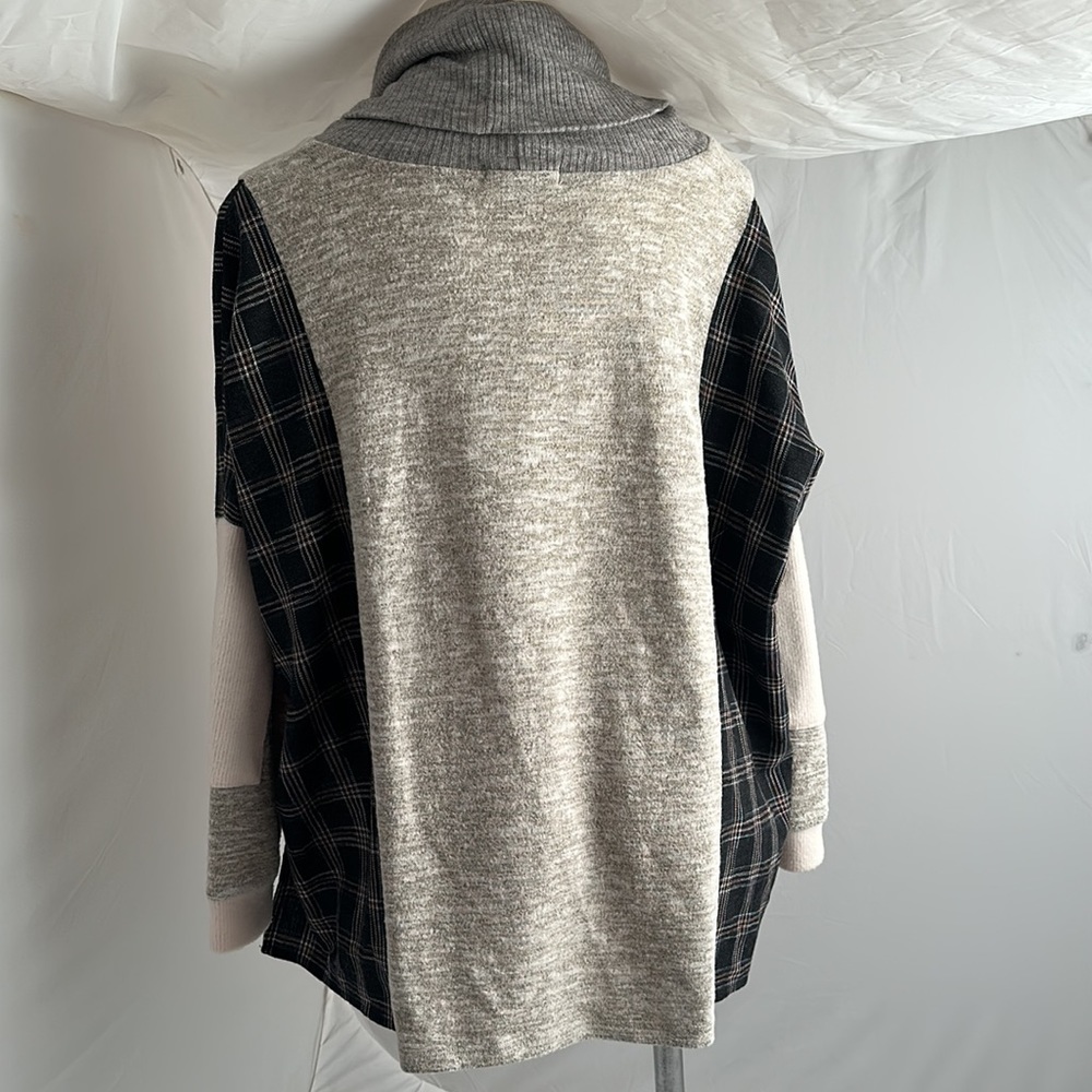 Thml Multicolor Boho Turtleneck Oversized Top - image 4